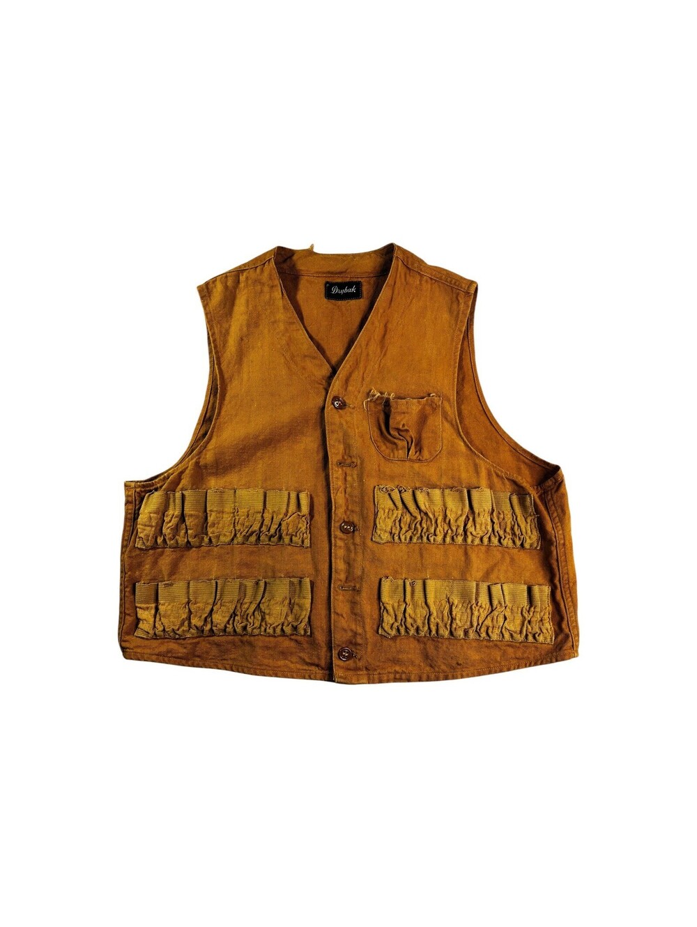 Vintage Drybak Canvas Hunting Vest Brown Duck Shell Loop Field Jacket‎ Mens M